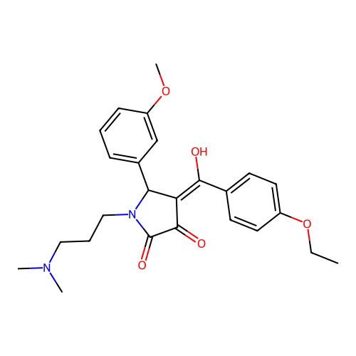 (4E)-1-[3-(dimethylamino)propyl]-4-[(4-ethoxyphenyl)-hydroxymethylidene]-5-(3-methoxyphenyl)pyrrolidine-2,3-dione structure