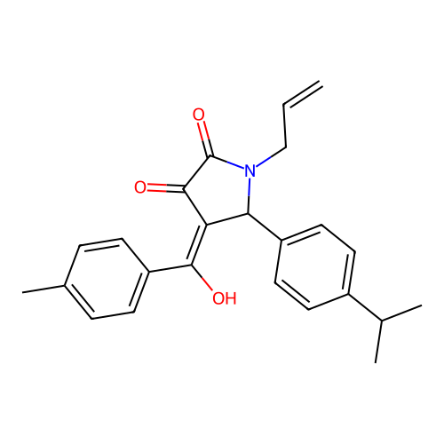 1-allyl-3-hydroxy-5-(4-isopropylphenyl)-4-(4-methylbenzoyl)-1H-pyrrol-2(5H)-one structure