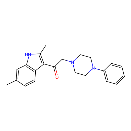 1-(2,6-dimethyl-1H-indol-3-yl)-2-(4-phenylpiperazin-1-yl)ethanone structure