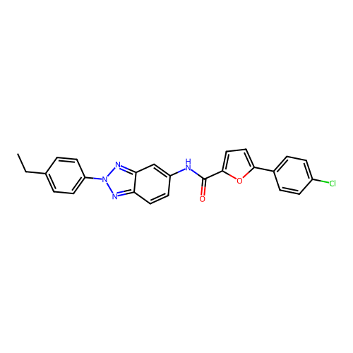 5-(4-chlorophenyl)-N-[2-(4-ethylphenyl)-2H-benzotriazol-5-yl]furan-2-carboxamide structure