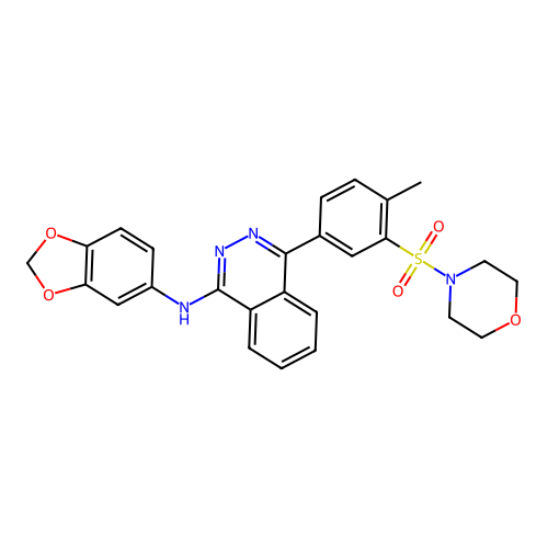 N-(1,3-benzodioxol-5-yl)-4-[4-methyl-3-(morpholin-4-ylsulfonyl)phenyl]phthalazin-1-amine structure
