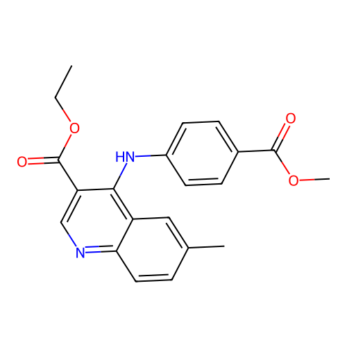 Ethyl 4-{[4-(methoxycarbonyl)phenyl]amino}-6-methylquinoline-3-carboxylate structure
