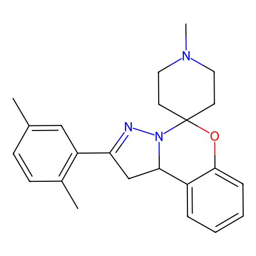 2'-(2,5-dimethylphenyl)-1-methyl-1',10b'-dihydrospiro[piperidine-4,5'-pyrazolo[1,5-c][1,3]benzoxazine] structure