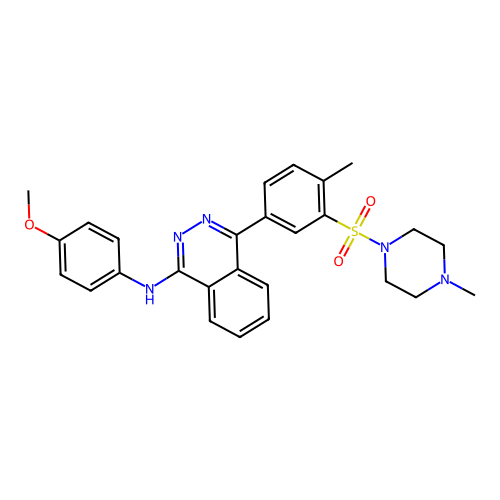 N-(4-methoxyphenyl)-4-{4-methyl-3-[(4-methylpiperazin-1-yl)sulfonyl]phenyl}phthalazin-1-amine structure