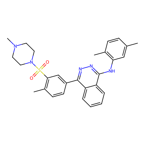 N-(2,5-dimethylphenyl)-4-{4-methyl-3-[(4-methylpiperazin-1-yl)sulfonyl]phenyl}phthalazin-1-amine structure