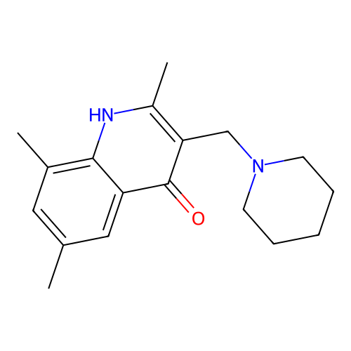 2,6,8-Trimethyl-3-(piperidin-1-ylmethyl)quinolin-4-ol structure