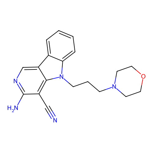 3-Amino-5-(3-morpholin-4-ylpropyl)pyrido[4,3-b]indole-4-carbonitrile structure