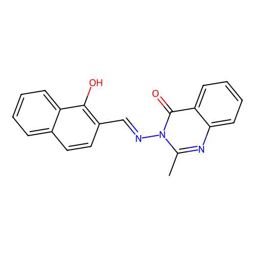 2-methyl-3-[[(E)-(1-oxonaphthalen-2-ylidene)methyl]amino]quinazolin-4-one structure