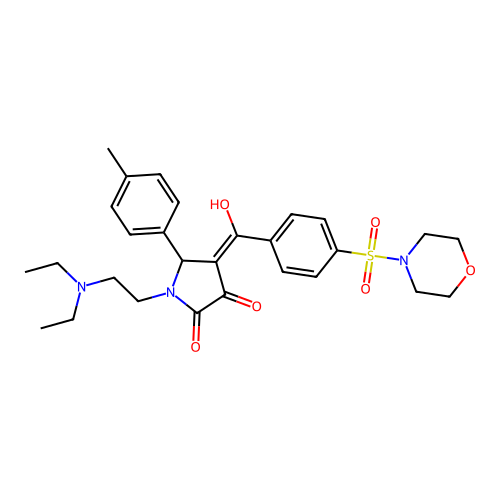 (4E)-1-(2-diethylaminoethyl)-4-[hydroxy-(4-morpholin-4-ylsulfonylphenyl)methylidene]-5-(4-methylphenyl)pyrrolidine-2,3-dione structure