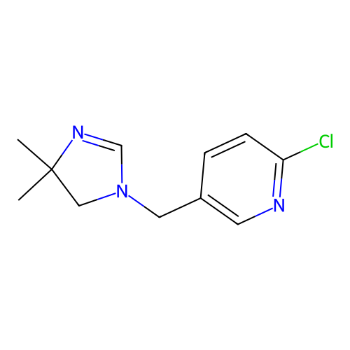 2-chloro-5-[(5,5-dimethyl-4H-imidazol-3-yl)methyl]pyridine structure