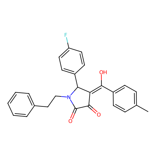 5-(4-fluorophenyl)-3-hydroxy-4-(4-methylbenzoyl)-1-phenethyl-1H-pyrrol-2(5H)-one structure
