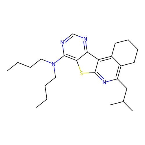 N,N-dibutyl-5-(2-methylpropyl)-1,2,3,4-tetrahydropyrimido[4',5':4,5]thieno[2,3-c]isoquinolin-8-amine structure