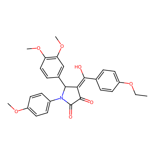 (4E)-5-(3,4-dimethoxyphenyl)-4-[(4-ethoxyphenyl)(hydroxy)methylidene]-1-(4-methoxyphenyl)pyrrolidine-2,3-dione structure