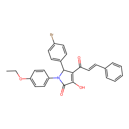 5-(4-bromophenyl)-1-(4-ethoxyphenyl)-3-hydroxy-4-(3-phenylprop-2-enoyl)-5H-pyrrol-2-one structure