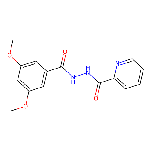 N'-[(3,5-dimethoxyphenyl)carbonyl]pyridine-2-carbohydrazide structure