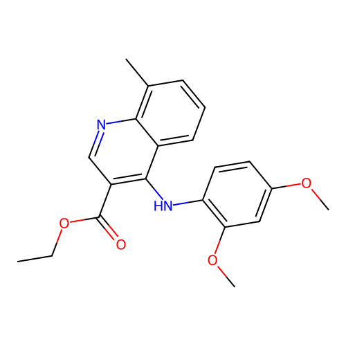 Ethyl 4-[(2,4-dimethoxyphenyl)amino]-8-methylquinoline-3-carboxylate structure