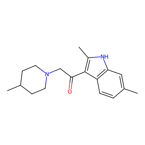 1-(2,6-dimethyl-1H-indol-3-yl)-2-(4-methylpiperidin-1-yl)ethanone structure