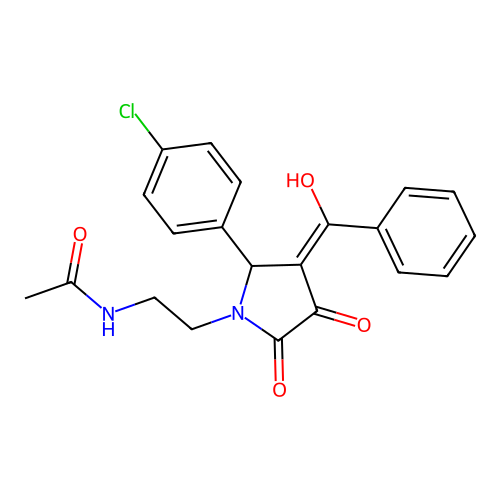 N-(2-{(3E)-2-(4-chlorophenyl)-3-[hydroxy(phenyl)methylidene]-4,5-dioxopyrrolidin-1-yl}ethyl)acetamide structure