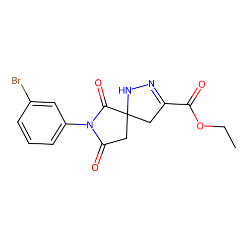 Ethyl 7-(3-bromophenyl)-6,8-dioxo-1,2,7-triazaspiro[4.4]non-2-ene-3-carboxylate structure