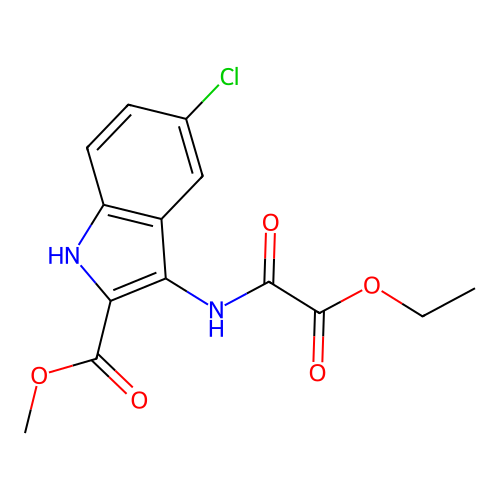 methyl 5-chloro-3-{[ethoxy(oxo)acetyl]amino}-1H-indole-2-carboxylate structure