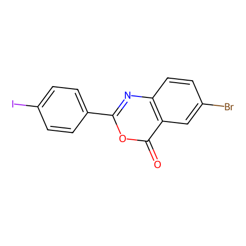 6-bromo-2-(4-iodophenyl)-4H-3,1-benzoxazin-4-one structure
