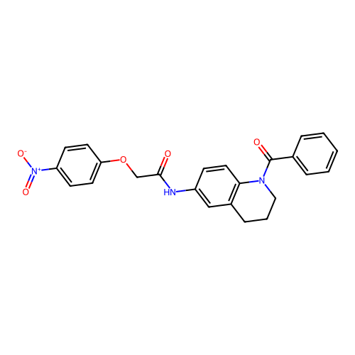 N-(1-benzoyl-3,4-dihydro-2H-quinolin-6-yl)-2-(4-nitrophenoxy)acetamide structure