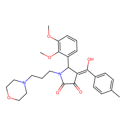 (4E)-5-(2,3-dimethoxyphenyl)-4-[hydroxy(4-methylphenyl)methylidene]-1-[3-(morpholin-4-yl)propyl]pyrrolidine-2,3-dione structure