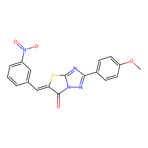 (Z)-2-(4-methoxyphenyl)-5-(3-nitrobenzylidene)thiazolo[3,2-b][1,2,4]triazol-6(5H)-one structure