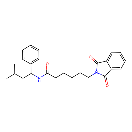 6-(1,3-dioxo-1,3-dihydro-2H-isoindol-2-yl)-N-(3-methyl-1-phenylbutyl)hexanamide structure