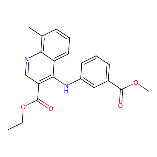 Ethyl 4-{[3-(methoxycarbonyl)phenyl]amino}-8-methylquinoline-3-carboxylate structure