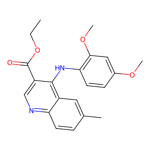 Ethyl 4-[(2,4-dimethoxyphenyl)amino]-6-methylquinoline-3-carboxylate structure