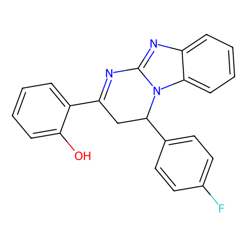 2-(4-(4-fluorophenyl)-3,4-dihydrobenzo[4,5]imidazo[1,2-a]pyrimidin-2-yl)phenol structure