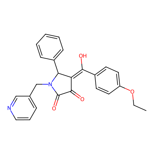 4-(4-ethoxybenzoyl)-3-hydroxy-5-phenyl-1-(pyridin-3-ylmethyl)-1H-pyrrol-2(5H)-one structure