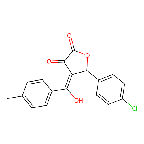 (4E)-5-(4-chlorophenyl)-4-[hydroxy(4-methylphenyl)methylidene]dihydrofuran-2,3-dione structure