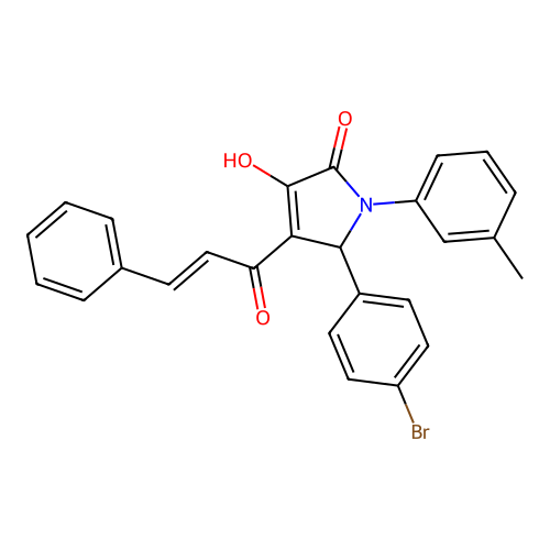 5-(4-bromophenyl)-4-cinnamoyl-3-hydroxy-1-(m-tolyl)-1H-pyrrol-2(5H)-one structure