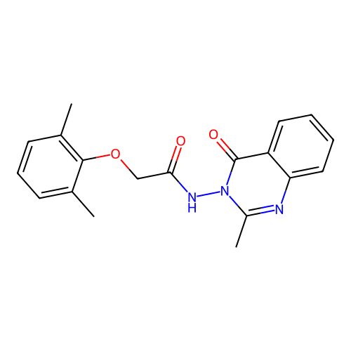 2-(2,6-dimethylphenoxy)-N-(2-methyl-4-oxoquinazolin-3(4H)-yl)acetamide structure