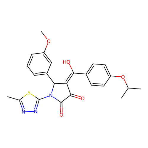 3-hydroxy-4-(4-isopropoxybenzoyl)-5-(3-methoxyphenyl)-1-(5-methyl-1,3,4-thiadiazol-2-yl)-1H-pyrrol-2(5H)-one structure