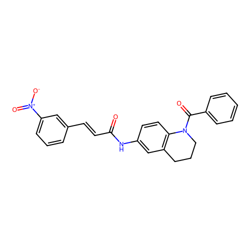 (E)-N-(1-benzoyl-1,2,3,4-tetrahydroquinolin-6-yl)-3-(3-nitrophenyl)acrylamide structure