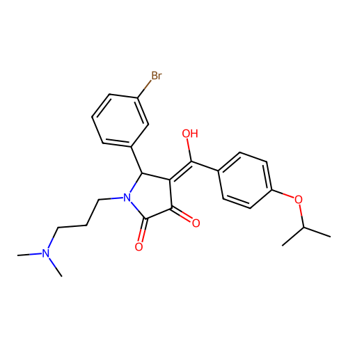 (4E)-5-(3-bromophenyl)-1-[3-(dimethylamino)propyl]-4-[hydroxy-(4-propan-2-yloxyphenyl)methylidene]pyrrolidine-2,3-dione structure