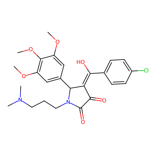 (4E)-4-[(4-chlorophenyl)(hydroxy)methylidene]-1-[3-(dimethylamino)propyl]-5-(3,4,5-trimethoxyphenyl)pyrrolidine-2,3-dione structure