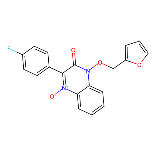 3-(4-fluorophenyl)-1-(furan-2-ylmethoxy)quinoxalin-2(1H)-one 4-oxide structure