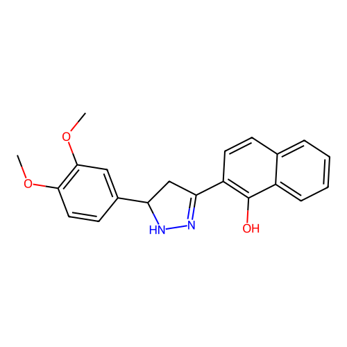 2-[5-(3,4-dimethoxyphenyl)-4,5-dihydro-1H-pyrazol-3-yl]naphthalen-1-ol structure