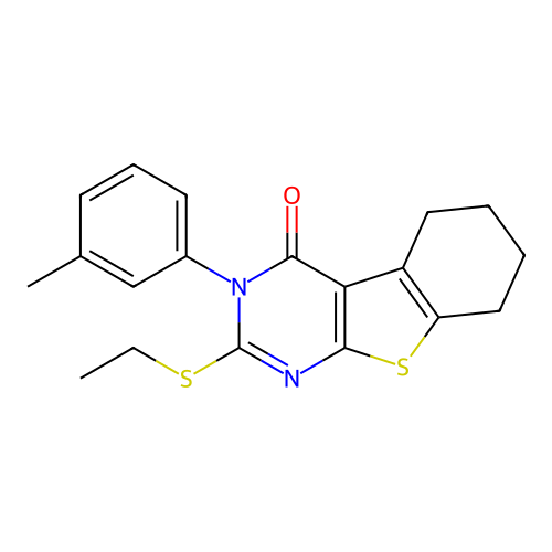 2-(ethylthio)-3-(m-tolyl)-5,6,7,8-tetrahydrobenzo[4,5]thieno[2,3-d]pyrimidin-4(3H)-one structure