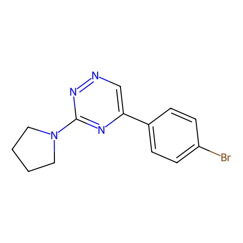 5-(4-Bromophenyl)-3-(pyrrolidin-1-YL)-1,2,4-triazine structure