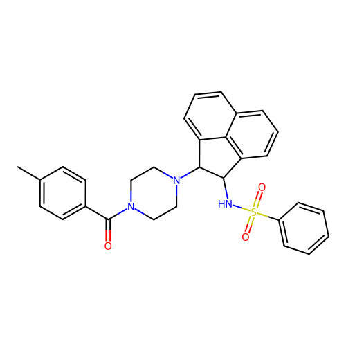 N-{2-[4-(4-Methyl-benzoyl)-piperazin-1-yl]-acenaphthen-1-yl}-benzenesulfonamide structure