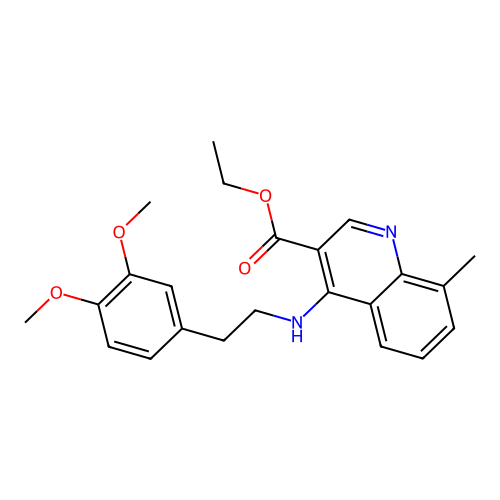 Ethyl 4-{[2-(3,4-dimethoxyphenyl)ethyl]amino}-8-methyl-3-quinolinecarboxylate structure