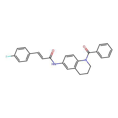 (E)-N-(1-benzoyl-1,2,3,4-tetrahydroquinolin-6-yl)-3-(4-fluorophenyl)acrylamide structure