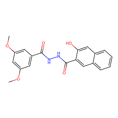 N'-[(3,5-dimethoxyphenyl)carbonyl]-3-hydroxynaphthalene-2-carbohydrazide structure