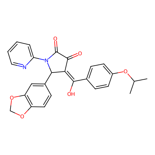 (4E)-5-(1,3-benzodioxol-5-yl)-4-[hydroxy-(4-propan-2-yloxyphenyl)methylidene]-1-pyridin-2-ylpyrrolidine-2,3-dione structure