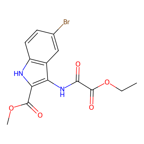methyl 5-bromo-3-{[ethoxy(oxo)acetyl]amino}-1H-indole-2-carboxylate structure